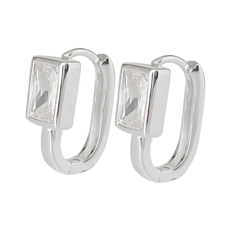 Merry's 925 Sterling Silver, Vintage Square CZ, Trendy Earring