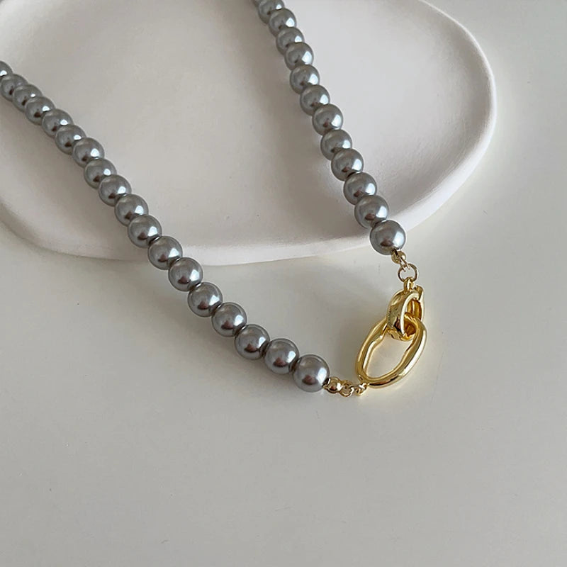 Ivanka's Pearl, Simulated, Trendy, Stylish, Vintage, Lariat, Temperament, Bead Necklace