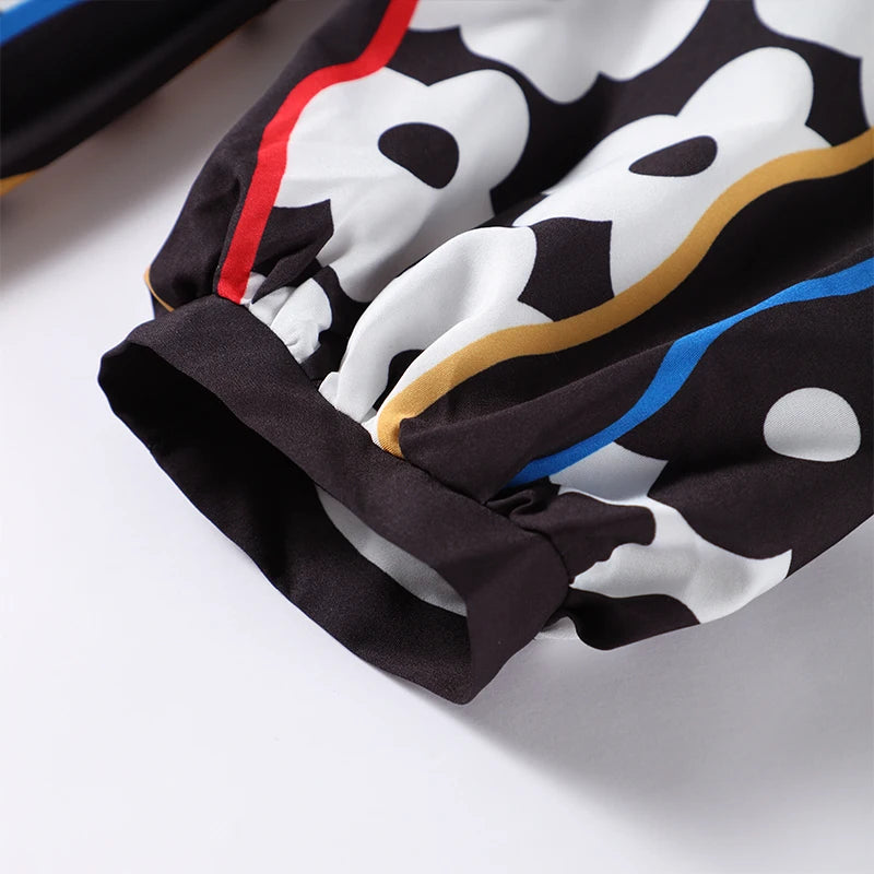 Carmen's Boho, Printed, Deep V-Neck, Long Sleeves, Summer, Stylish, Trendy, Long Dress