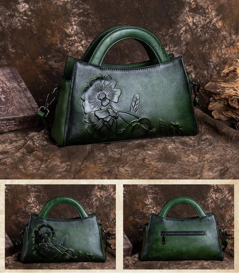 Nelly's Retro, Vintage, Genuine Leather, Trendy, Stylish, Handmade, Shoulder Bag