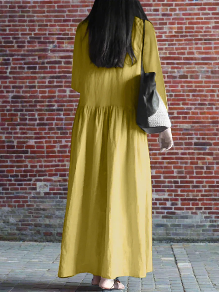 Sasha's Long, Loose, Sleeves, Vintage, Trendy, Stylish, Cotton Blend Dress