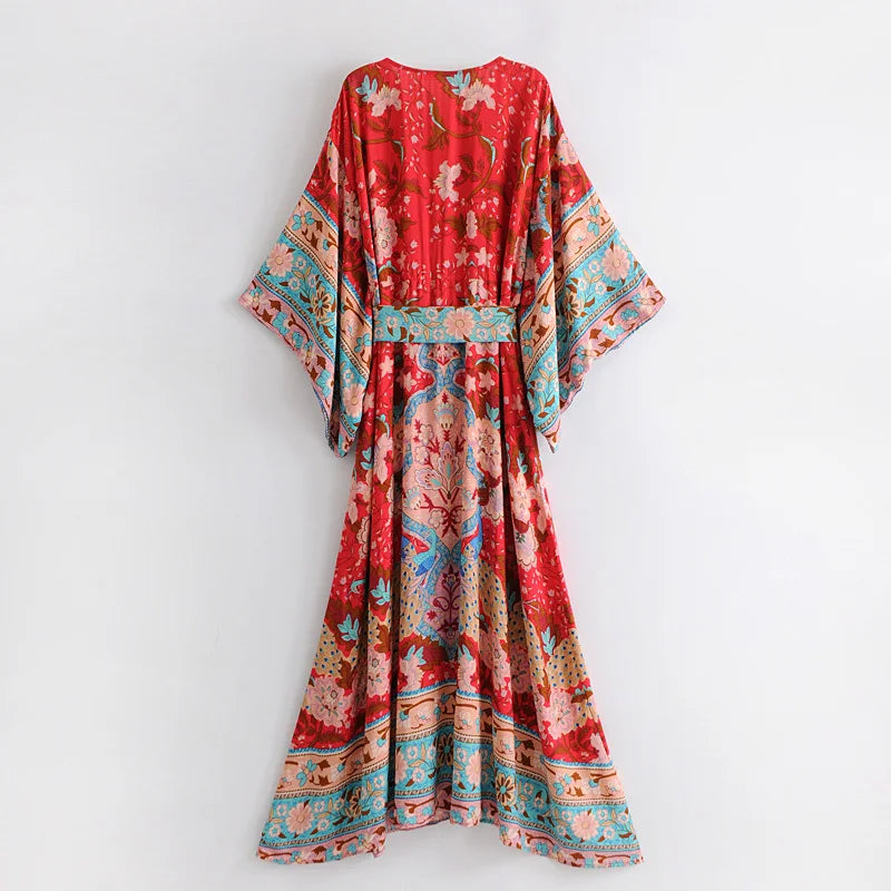 Natalie's long boho kimono