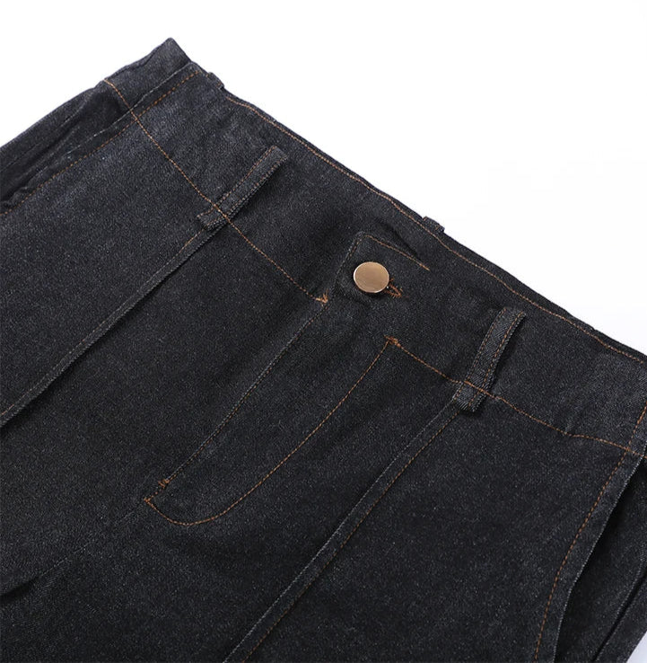 Jackie's Vintage, Trendy, Stylish, Single Breasted, Wide Legs, Casual, Denim Outfits