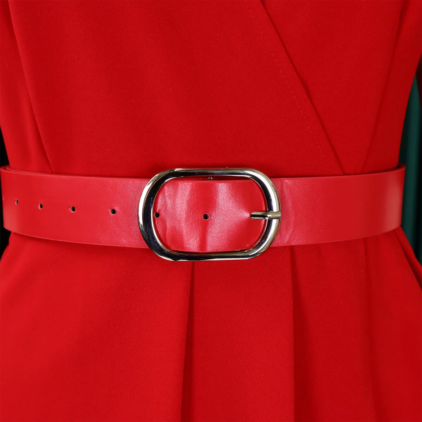 Liz's Plus size, stylish, trendy, Pleated, Temperament, V-Neck, Midi, Office Dress