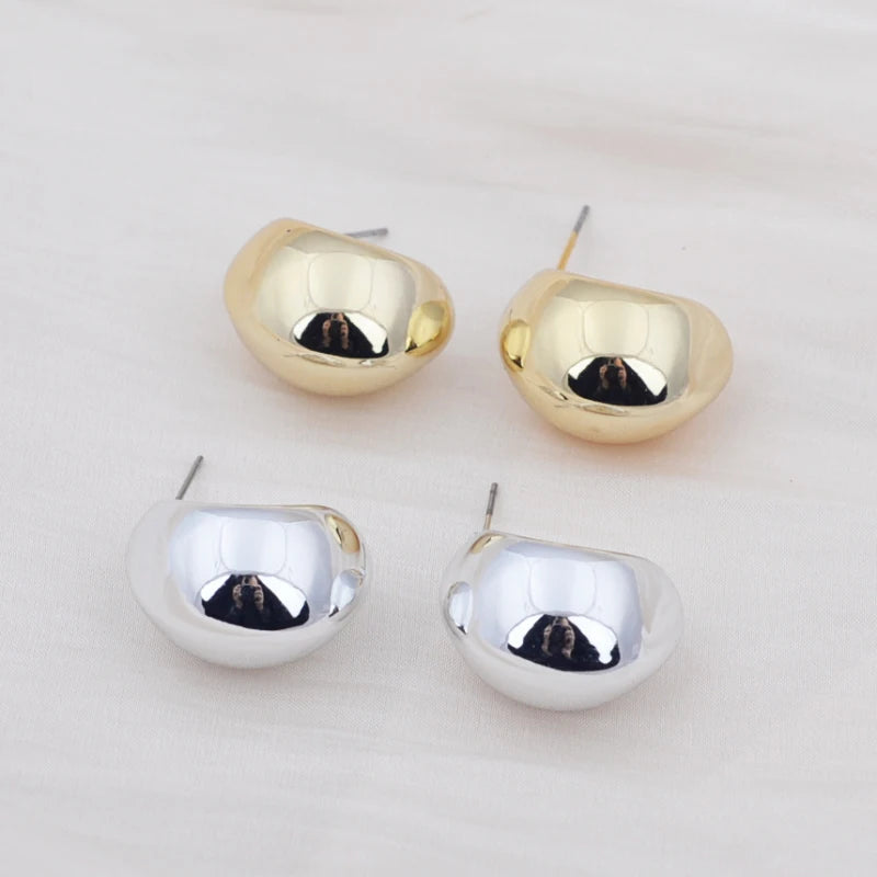 Gift, Stylish, Trendy, Minimalist, Bean, Stud Earrings