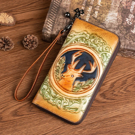 Ella's Retro, Vintage, Genuine Leather, Trendy, Stylish, Unisex, Wallet