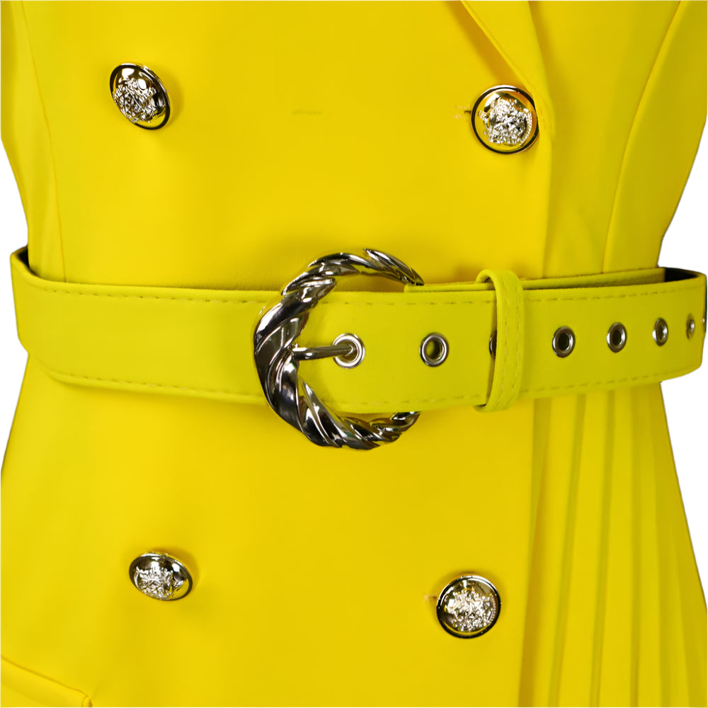 Stacey's Trendy, Stylish, Vintage, Pleated, On Knee, 3/r Sleeves, Solid Color, Office Dress