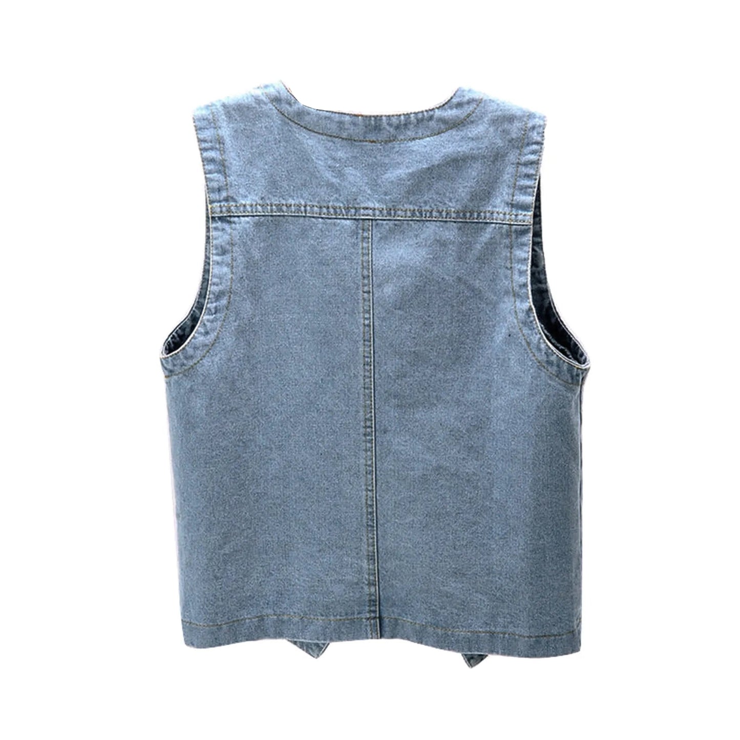 Tara's Casual, Trendy, Stylish, Waistline, Cotton, Denim, Pockets, Jeans Vest