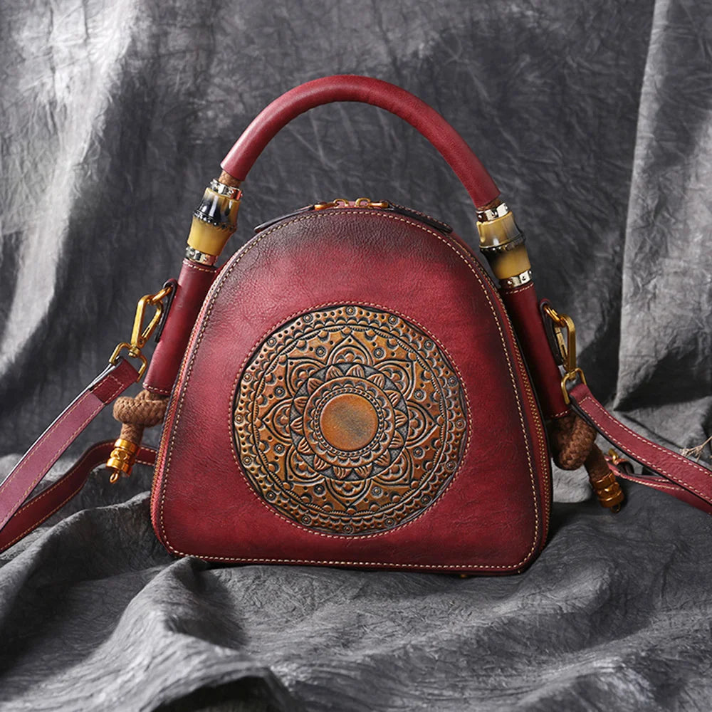 Lura's Retro, Vintage, Genuine Leather, Trendy, Stylish, Handmade, Shoulder Bag