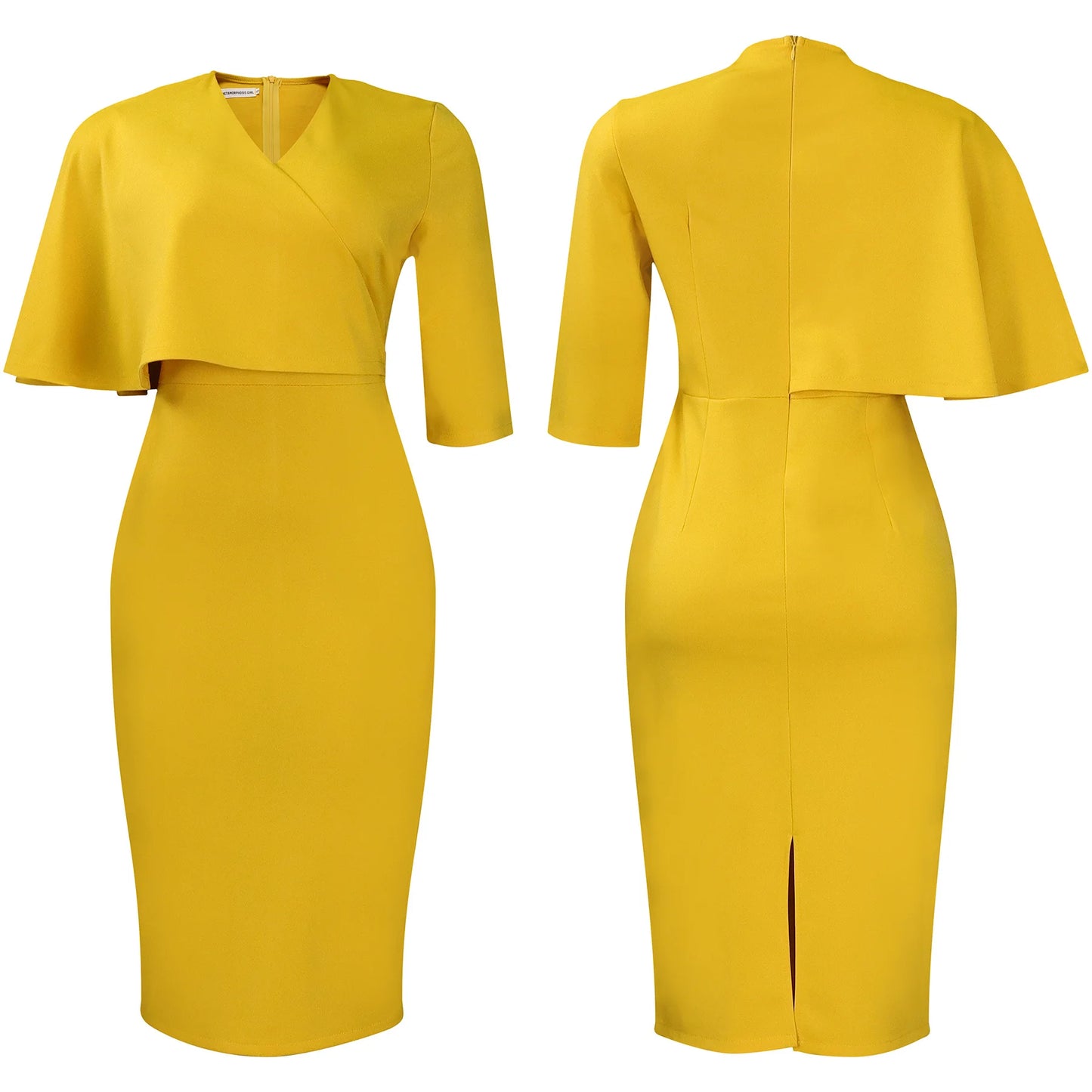 Nancy's Office style, Trendy, Stylish, Asymmetric Half Sleeves, Multicolor, Pencil Dress