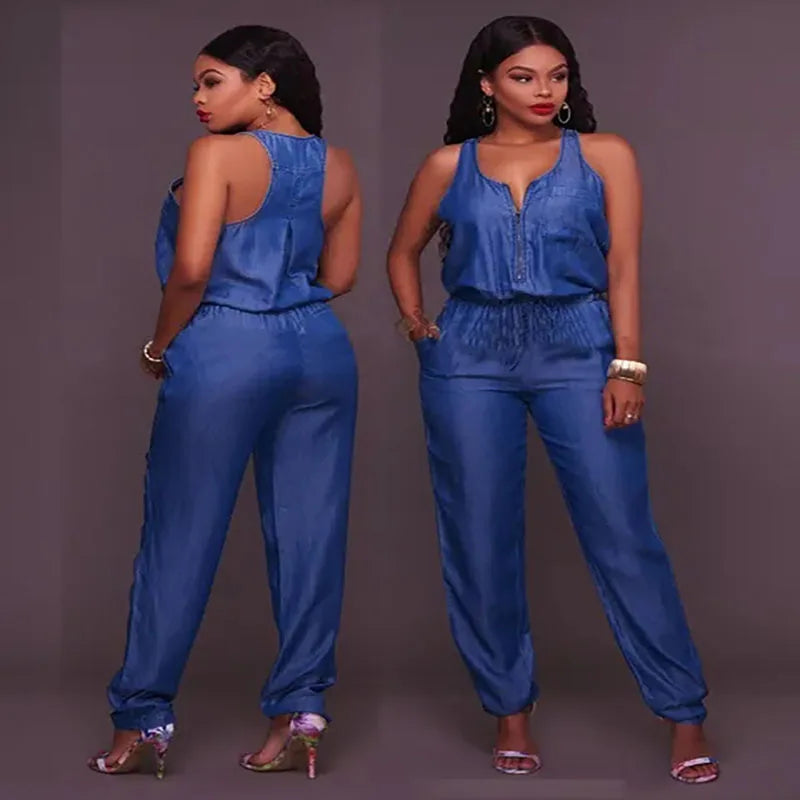 Brenda's Elegant Denim Jumpsuit