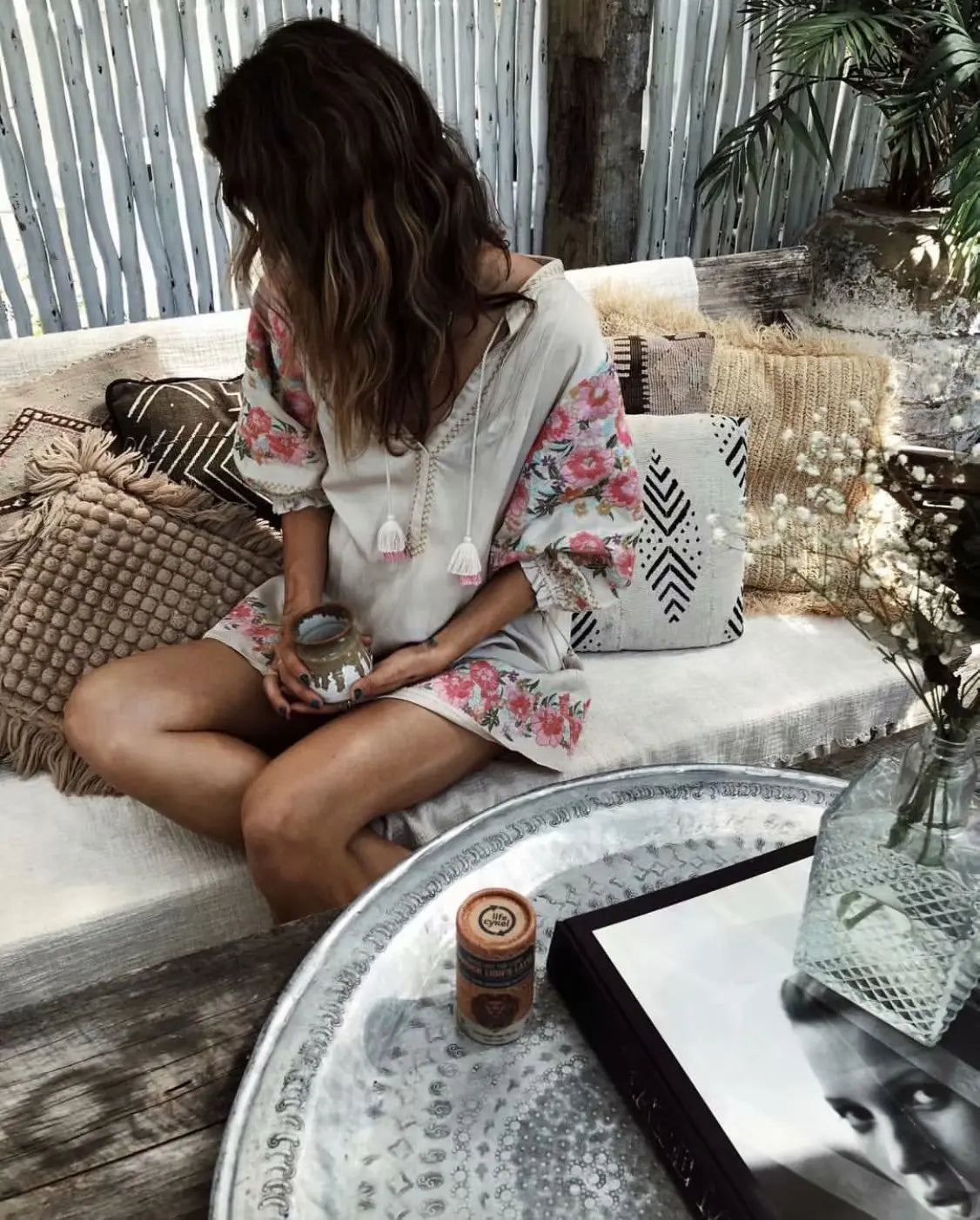 Elina's mini casual Sleeved Loose boho dress