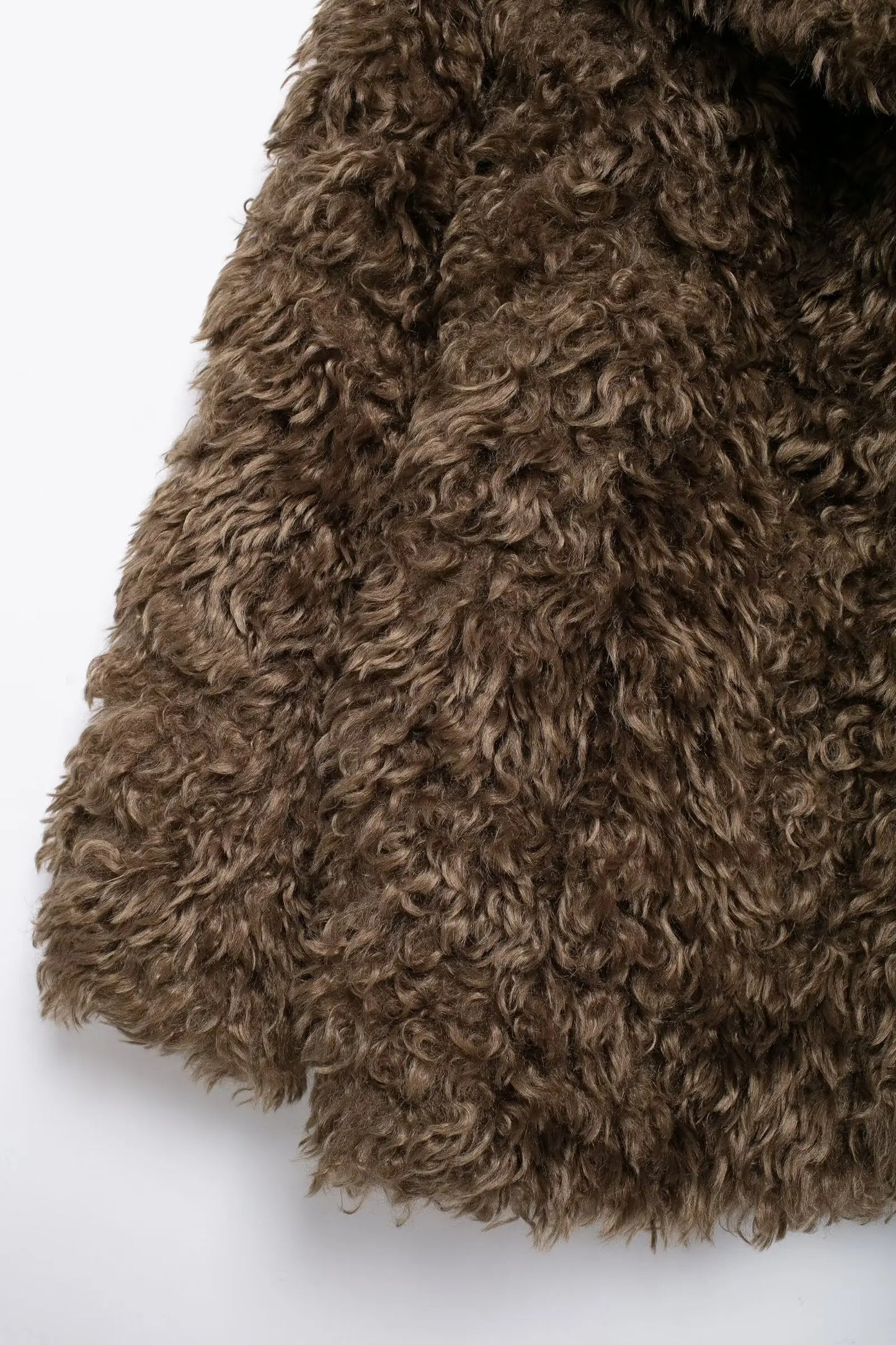 Liza's Winter Teddy Shaggy Faux Fur Long Sleeve short coat