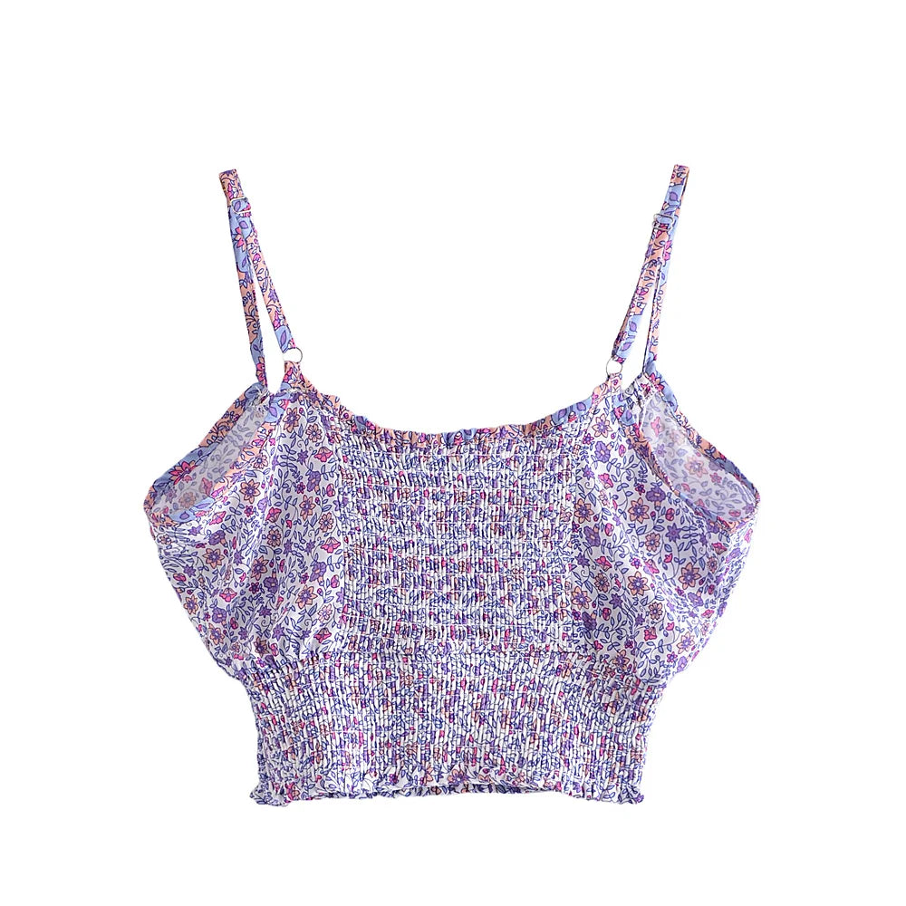 Noha's Boho, Vintage, Printed, Strap, Crop-Top, Multicolor, Stylish, Trendy, Outfit, Bohemian Sets.