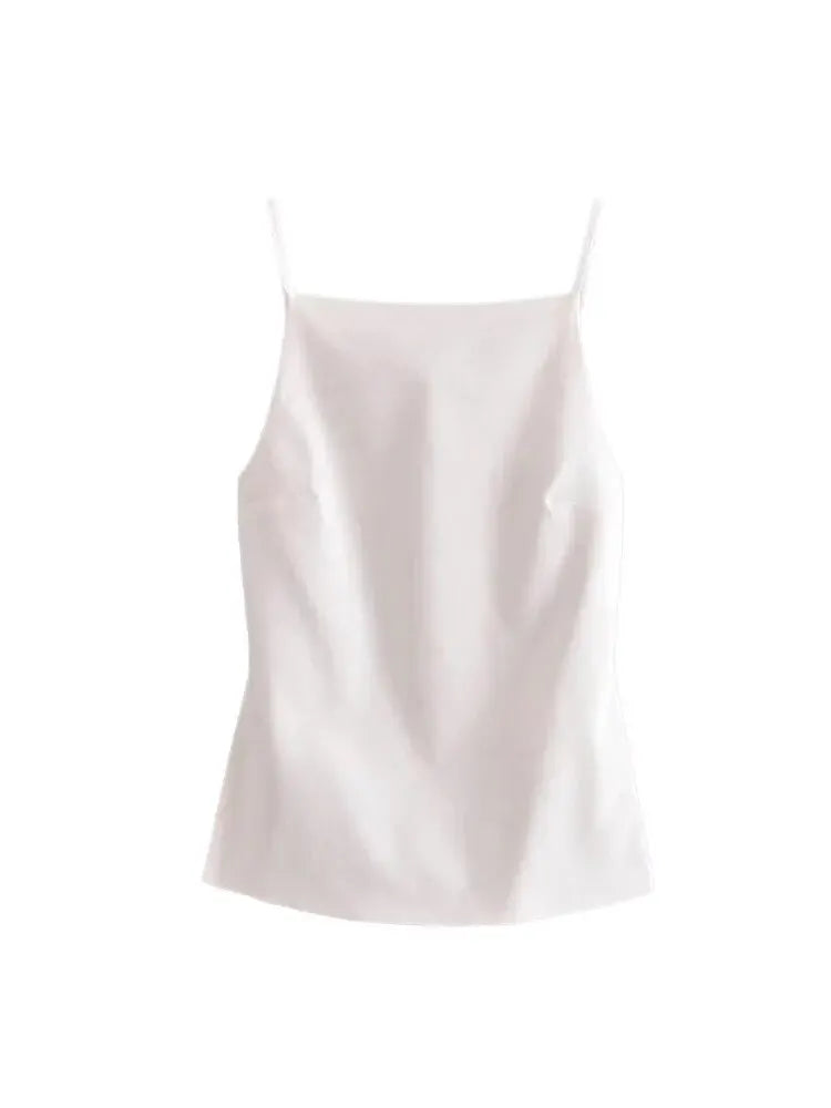 Nancy's Chic Strap Backless Tank-Top