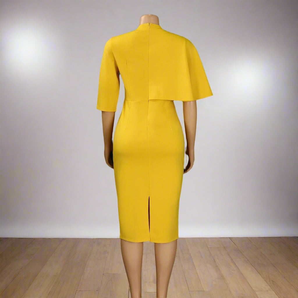 Nancy's Office style, Trendy, Stylish, Asymmetric Half Sleeves, Multicolor, Pencil Dress