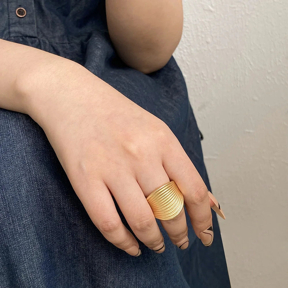 Vivian's Adjustable Irregular Geometric Matte Chunky Rings