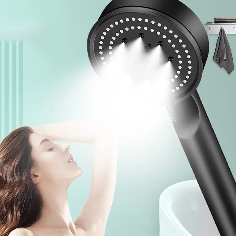 5 Mode Pressure Boost Shower Head - Multifunction - Self Cleaning