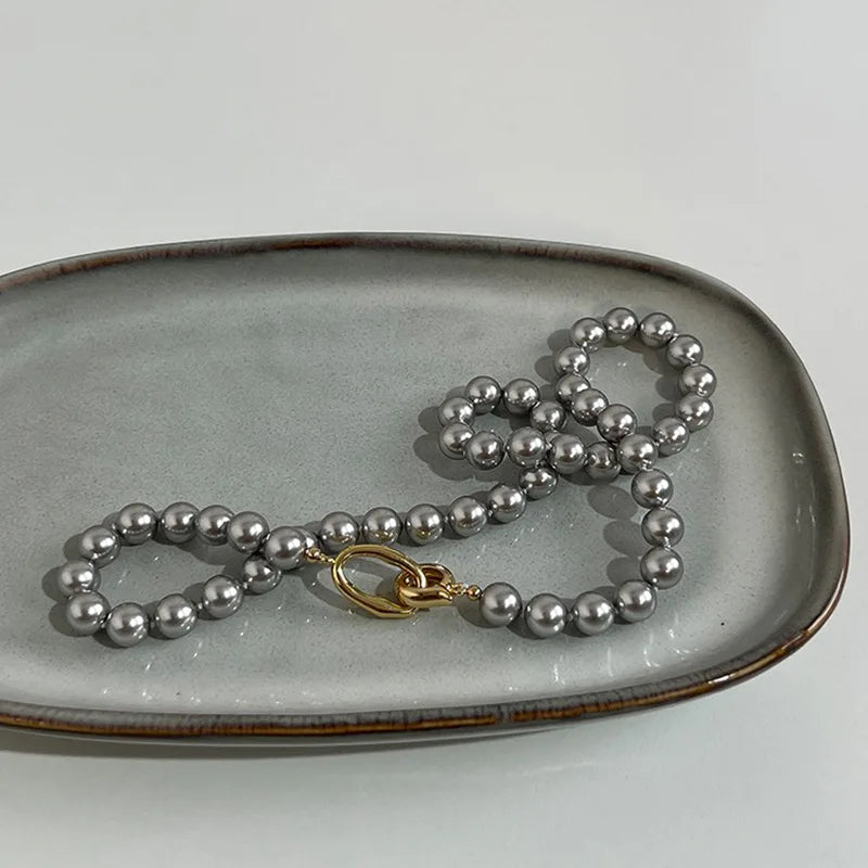 Ivanka's Pearl, Simulated, Trendy, Stylish, Vintage, Lariat, Temperament, Bead Necklace