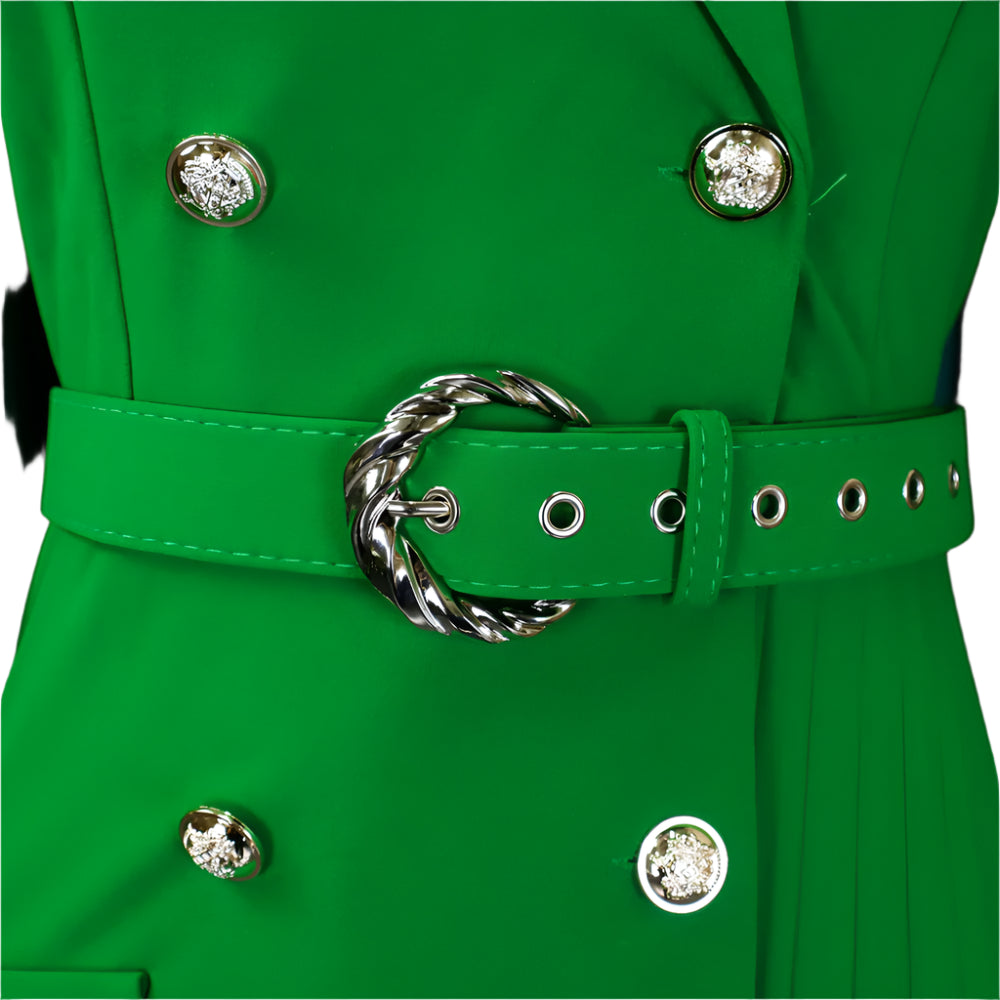 Stacey's Trendy, Stylish, Vintage, Pleated, On Knee, 3/r Sleeves, Solid Color, Office Dress