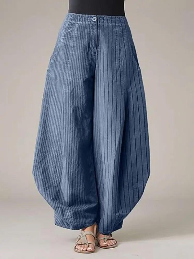 Nadine's Boho Style, Loose, Long, Cotton Harem Pants with buttons & ZIpper