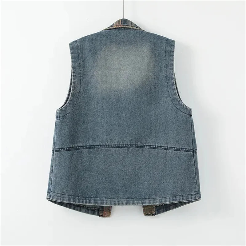 Didi's Casual, Trendy, Stylish, Waistline, Cotton, Denim, Jeans Vest