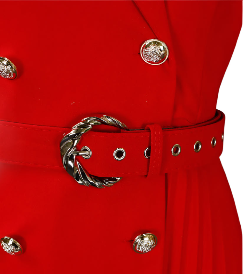 Stacey's Trendy, Stylish, Vintage, Pleated, On Knee, 3/r Sleeves, Solid Color, Office Dress