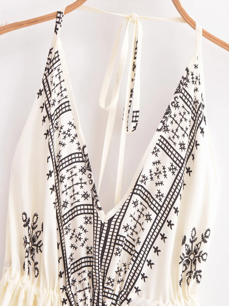 Mila's Floral, Backless, Beach, Party, Boho, Holiday, High-Low, Maxi Dress