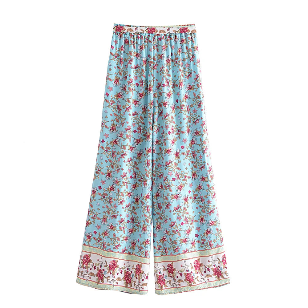 Noha's Boho, Vintage, Printed, Strap, Crop-Top, Multicolor, Stylish, Trendy, Outfit, Bohemian Sets.