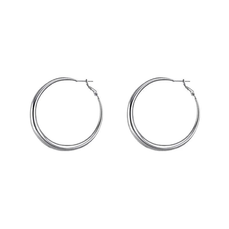 Milany's 925 Sterling Silver, Trendy, Stylish, Simple, Big Round, Hooped Earrings