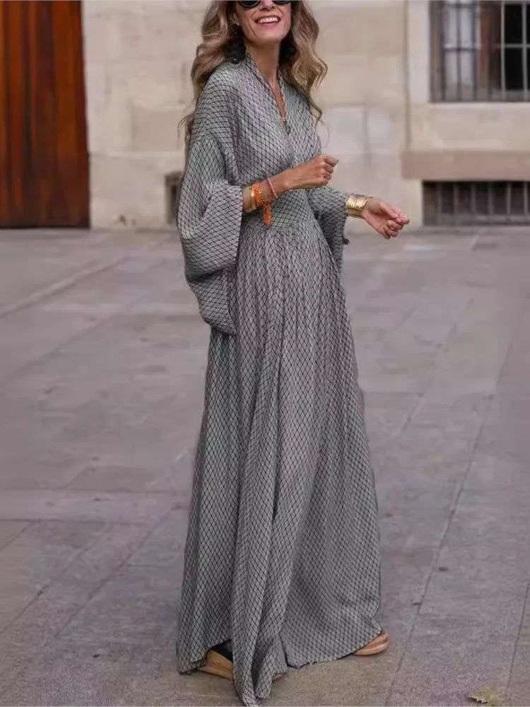 Linda's elegant boho maxi dress