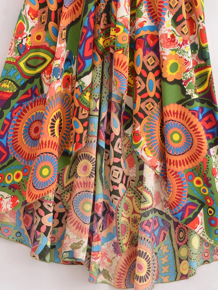 Colorful fabric with intricate patterns on a white background