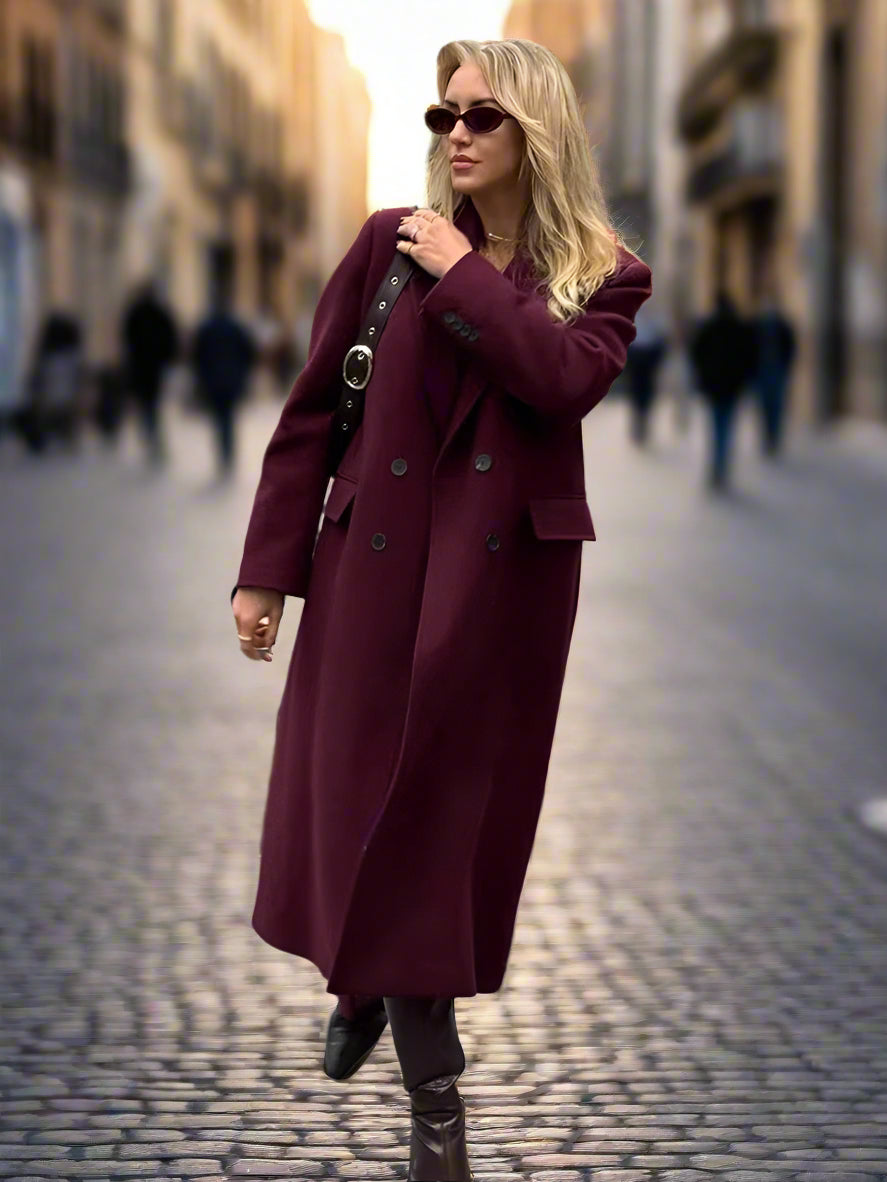 Silvana's Winter, Wool blend, Long Sleeves, Trendy, Stylish, Long Trench Coat