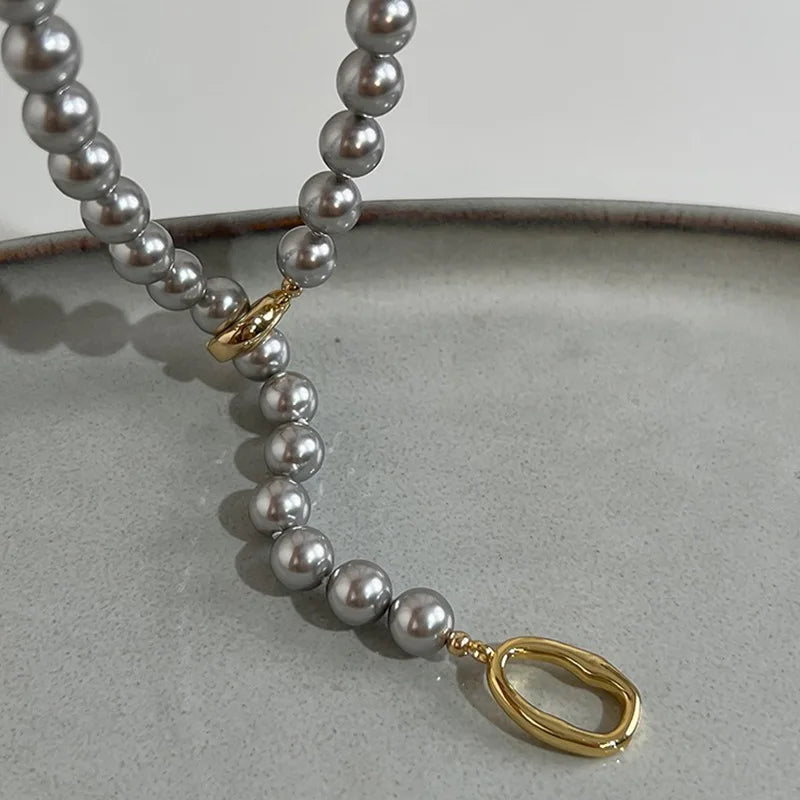 Ivanka's Pearl, Simulated, Trendy, Stylish, Vintage, Lariat, Temperament, Bead Necklace