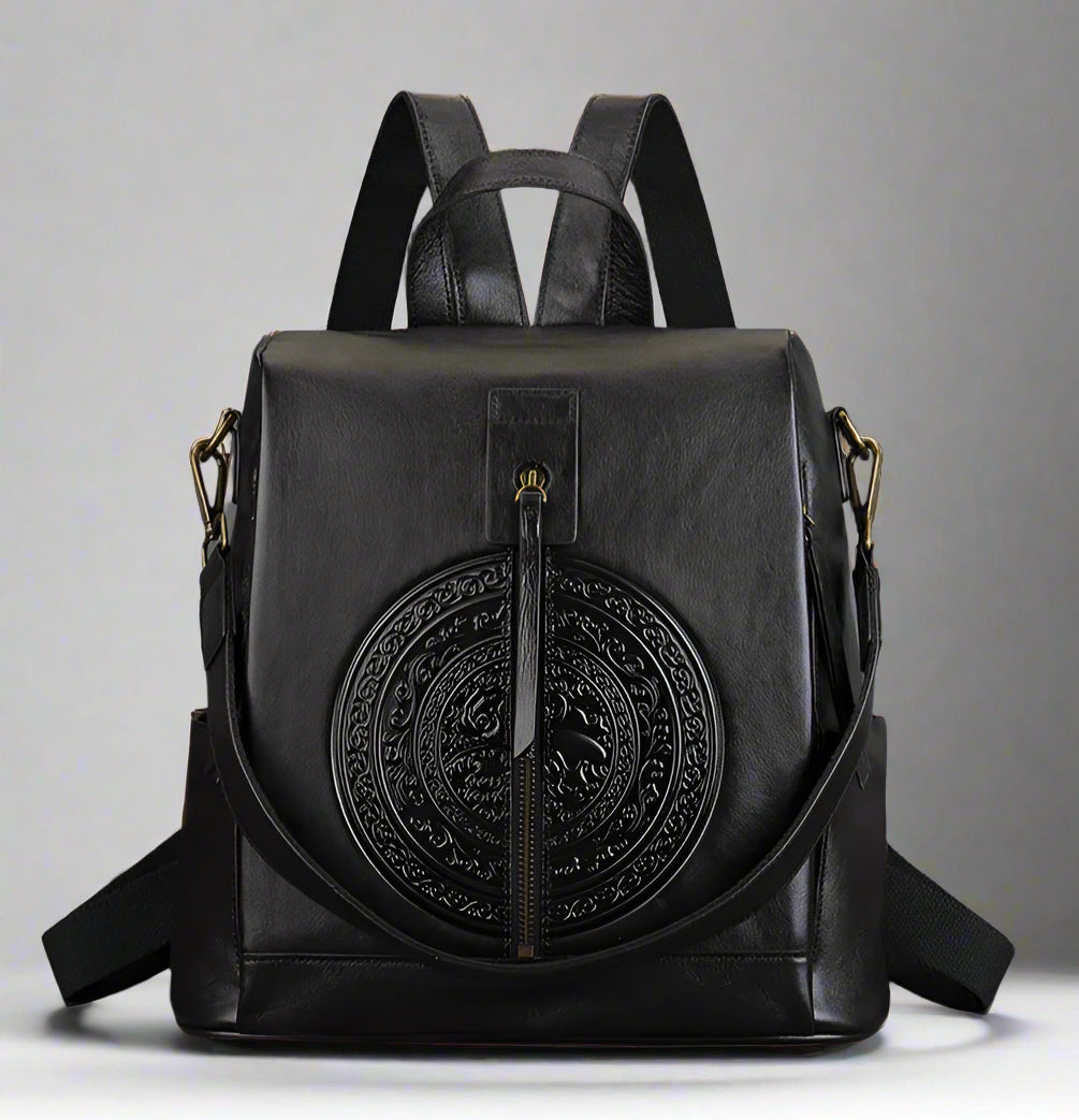 Nadine's Retro, Vintage, Genuine Leather, Trendy, Stylish, Handmade, Backpack Bag