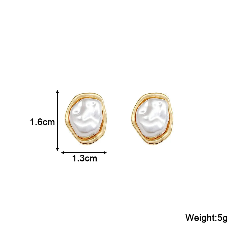 Gift, Trendy, Stylish, Alloy, Pearl, Stud Earrings