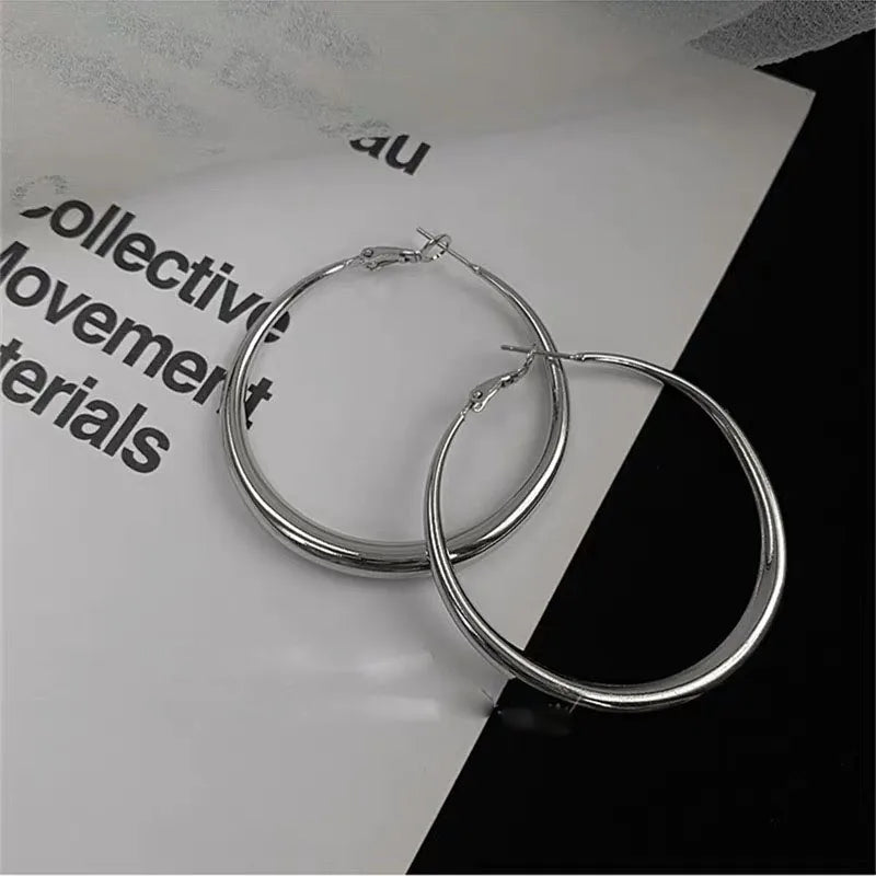 Milany's 925 Sterling Silver, Trendy, Stylish, Simple, Big Round, Hooped Earrings