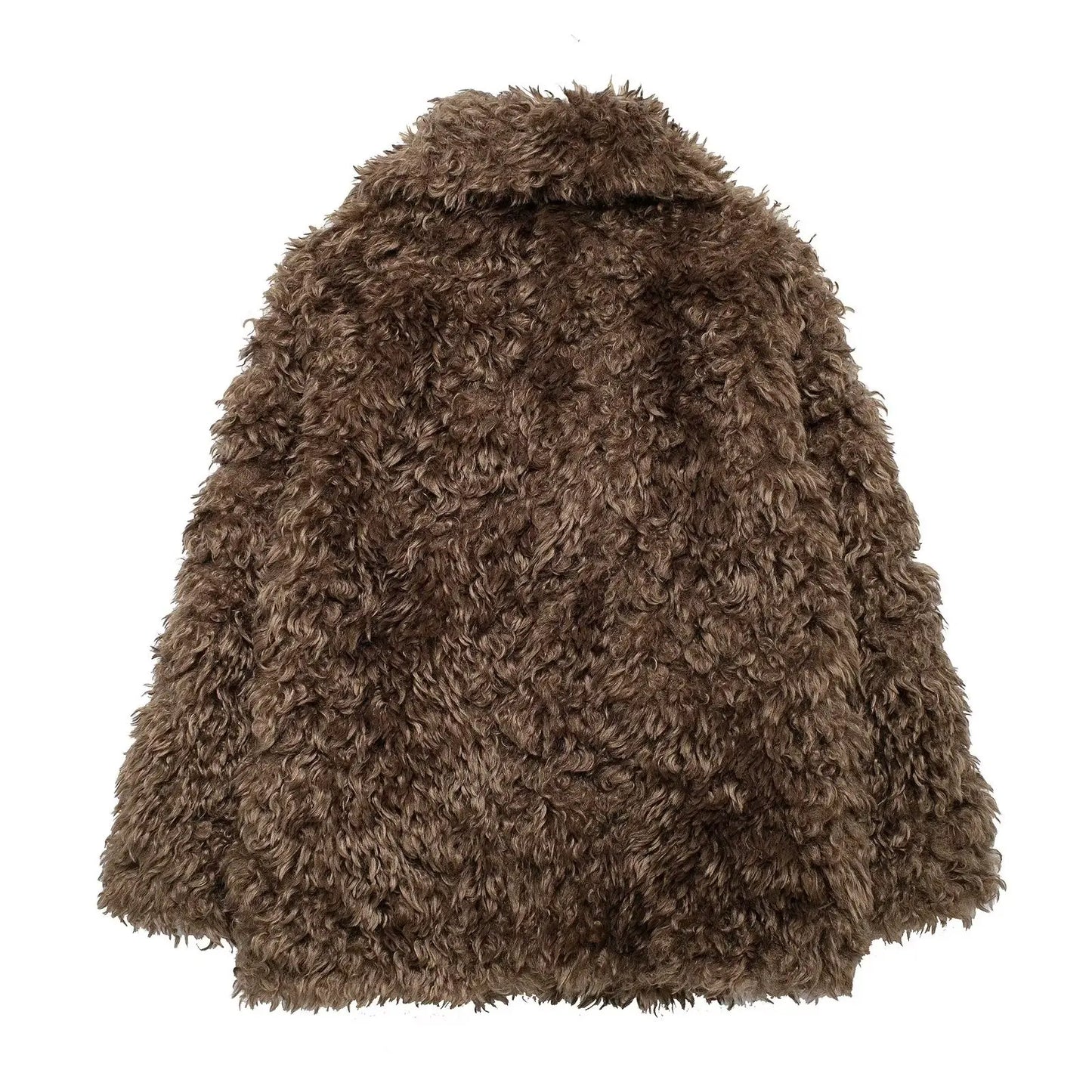 Liza's Winter Teddy Shaggy Faux Fur Long Sleeve short coat