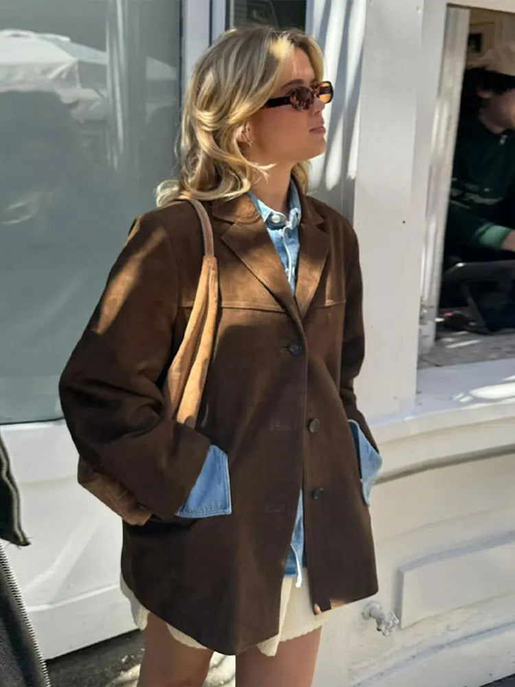 Jane's winter Long Jacket - Seude