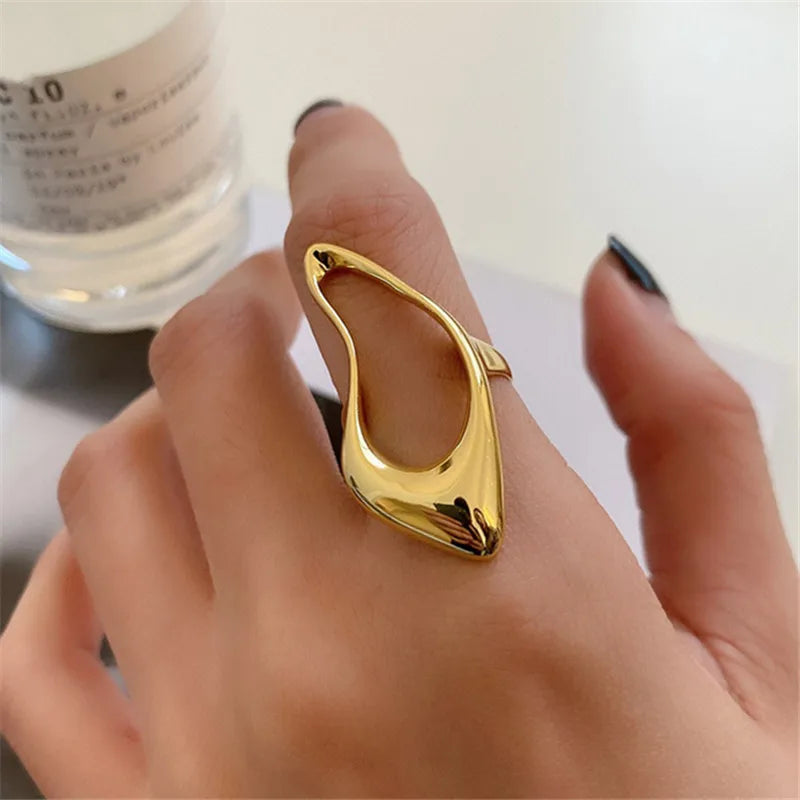 Zoe's Modern Design Brass Adjustable Rings