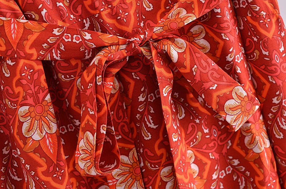 Salma's Boho, Gypsy, Trendy, Summer, Short sleeves, Robe, Stylish, Vintage, Midi Dress