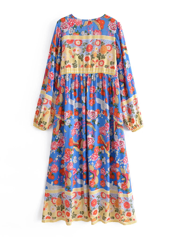 Jamine's Maxi long sleeves casual boho dress