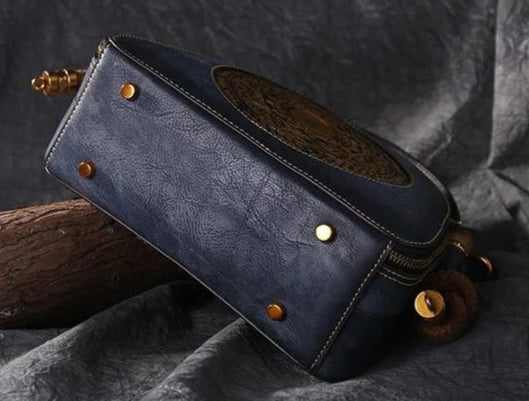 Lura's Retro, Vintage, Genuine Leather, Trendy, Stylish, Handmade, Shoulder Bag