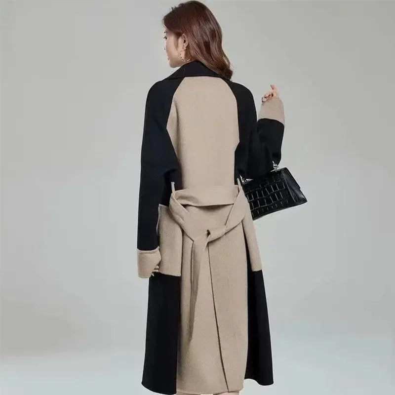 Lana's Winter, Trendy, Stylish, Vintage, Long, Double color, Woolen Coat