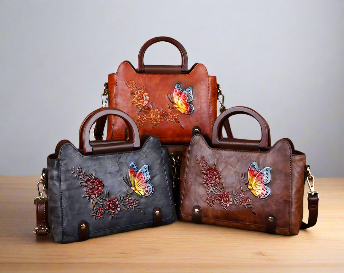 Huda's Retro, Vintage, Genuine Leather, Trendy, Stylish, Handmade, Shoulder Bag