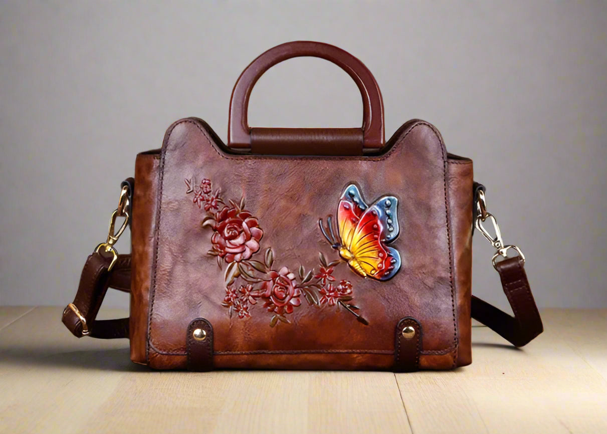 Huda's Retro, Vintage, Genuine Leather, Trendy, Stylish, Handmade, Shoulder Bag