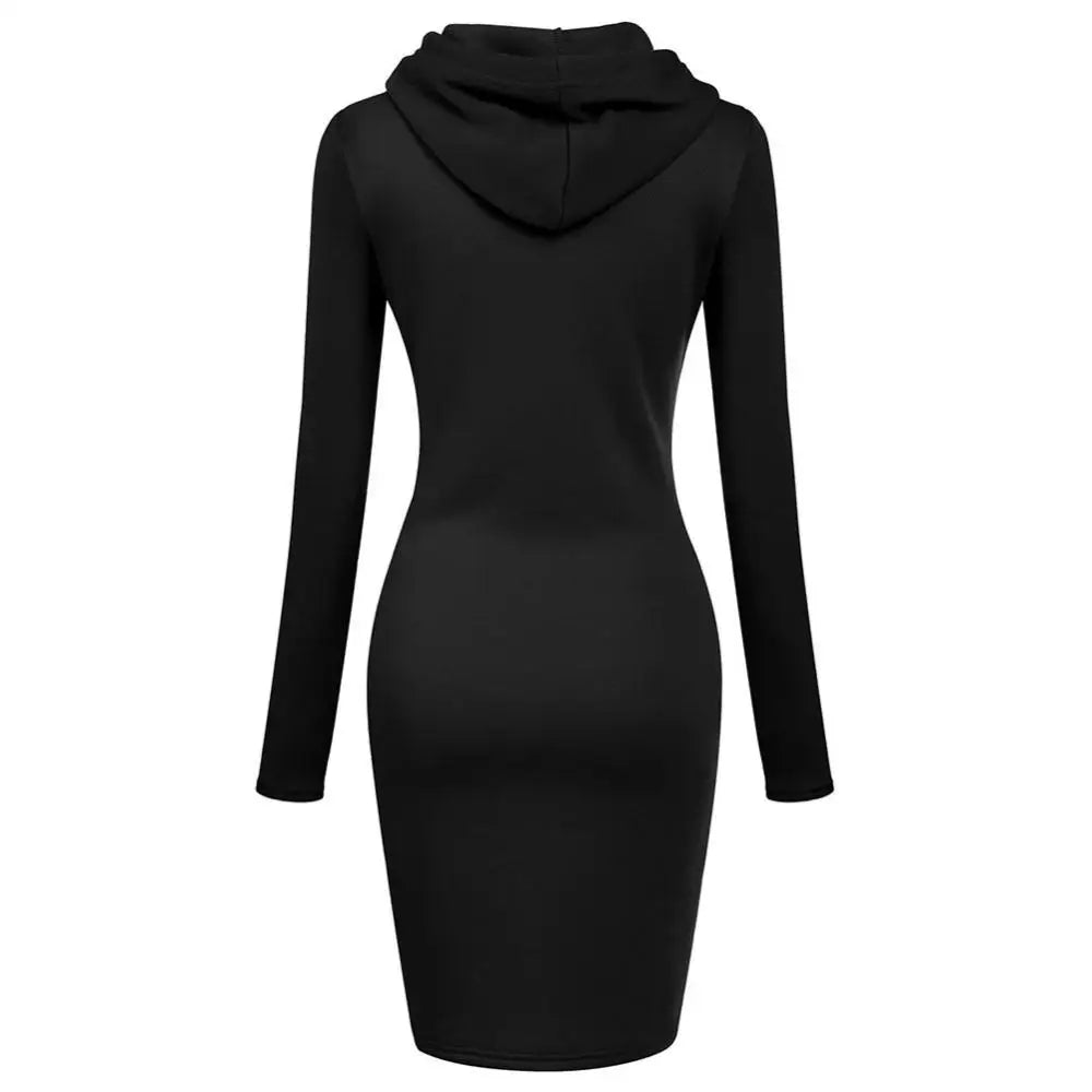 Aysha's Fall/Autumn,  body-con, Short, Long sleeves, Stylish, Trendy Hoodie dress