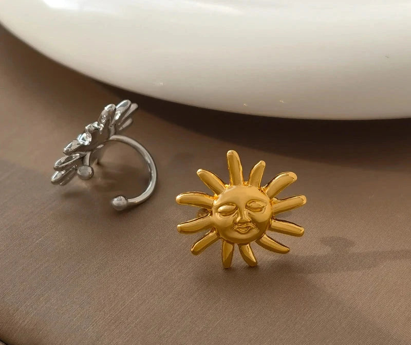 Amira's Stylish, Trendy, non-piercing, Sun Earrings