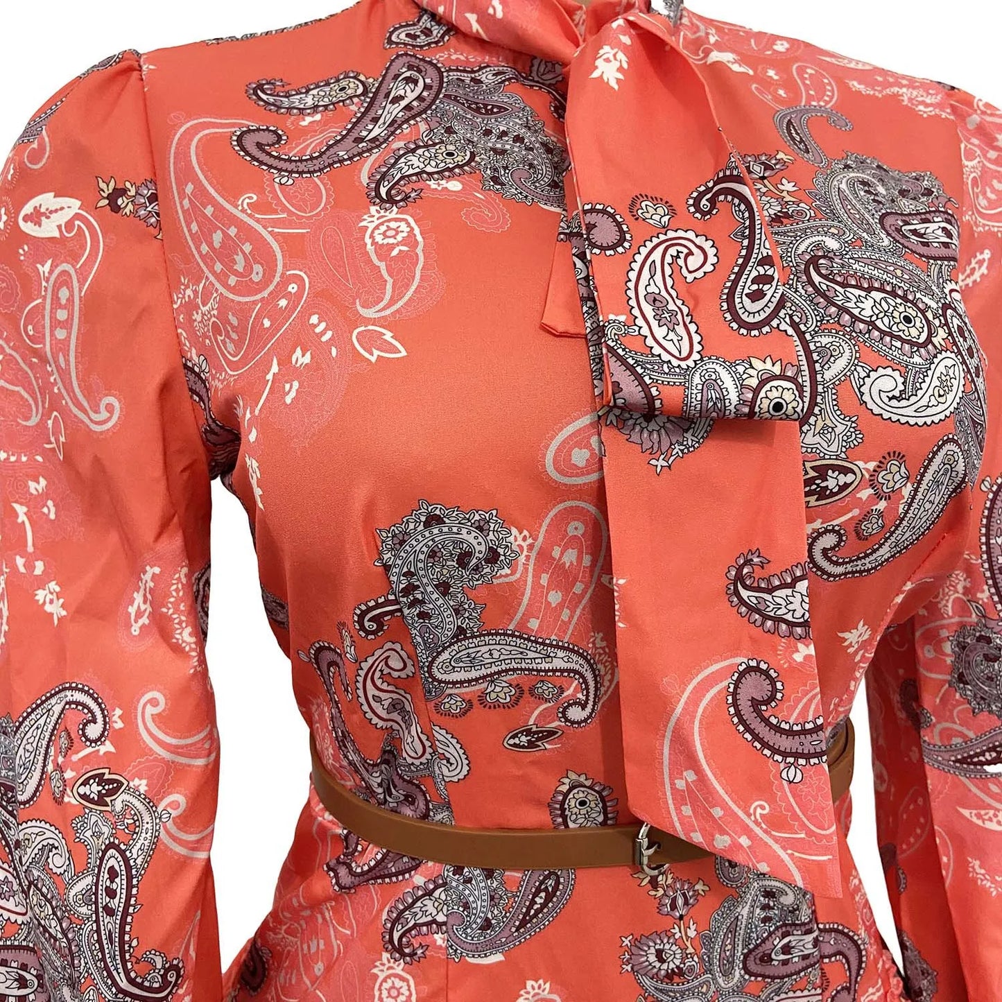 Elsa's Floral Print, Trendy, Stylish, Vintage, High Collar, Long Lantern Sleeves, Mini Dress