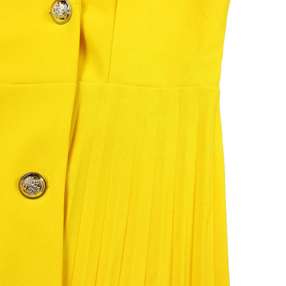 Stacey's Trendy, Stylish, Vintage, Pleated, On Knee, 3/r Sleeves, Solid Color, Office Dress